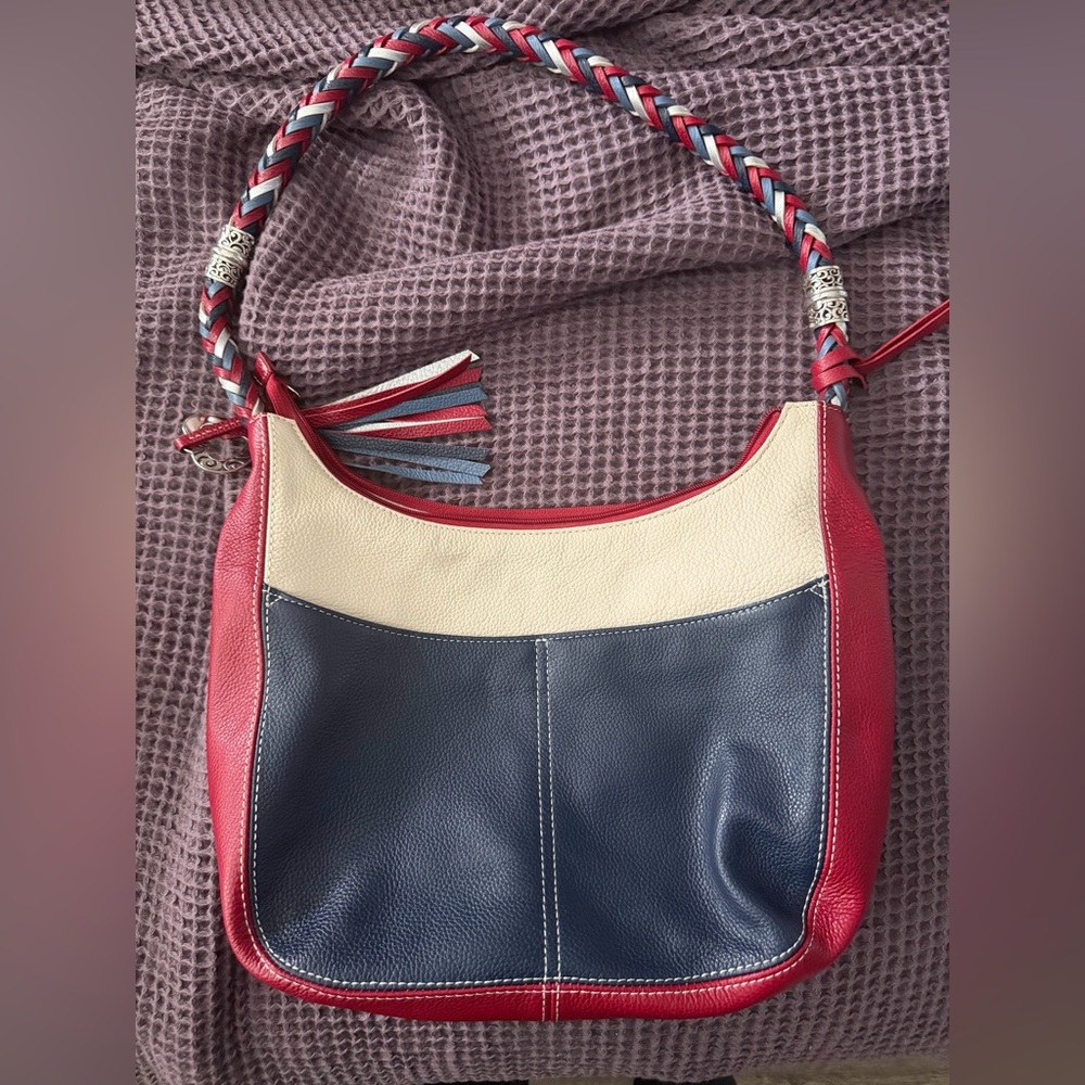 Brighton Barbados Patriotic Red, White, & Blue Shoulder Hobo - Limited Edition - Picture 3 of 7